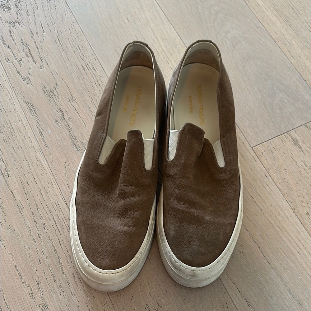 Common Projects Brown Loafers with White Sole